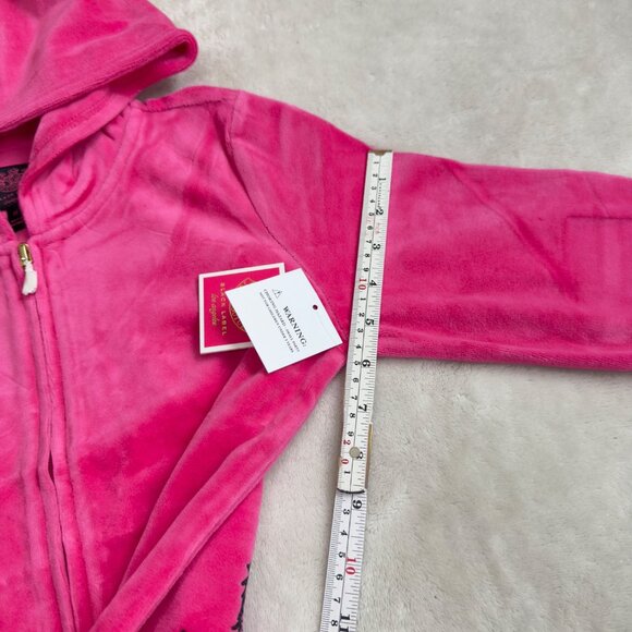 Juicy Couture  Dragonfruit Pink Hoodie Jacket Size 14 With Embroidered Back Logo - Picture 9 of 12